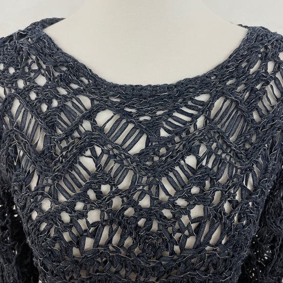 NWT Chico’s Open Stitch Indigo Pullover Sweater - Picture 2 of 11